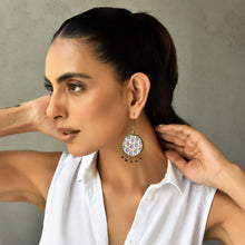 Load image into Gallery viewer, Balis with semiprecious stone - Mughal Motif Blue Red Detail Ceramic Plate