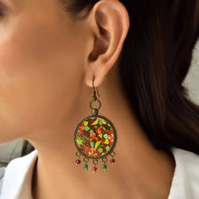 Load image into Gallery viewer, Balis with semiprecious stone - Naqashi - Kashmiri, Papier Mache, Gul-e-Lala