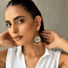 Load image into Gallery viewer, Balis with semiprecious stone - Painted Medallion, Amer Fort, Jaipur