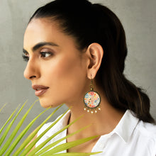 Load image into Gallery viewer, Balis with semiprecious stone - Naqashi - Kashmir, Gulhazara