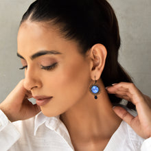 Load image into Gallery viewer, Ornate Dangler - Mughal Blue Flowers