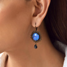 Load image into Gallery viewer, Ornate Dangler - Mughal Blue Flowers