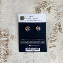 Load image into Gallery viewer, Studs - Kashmir papier mâché hand painted box, detail