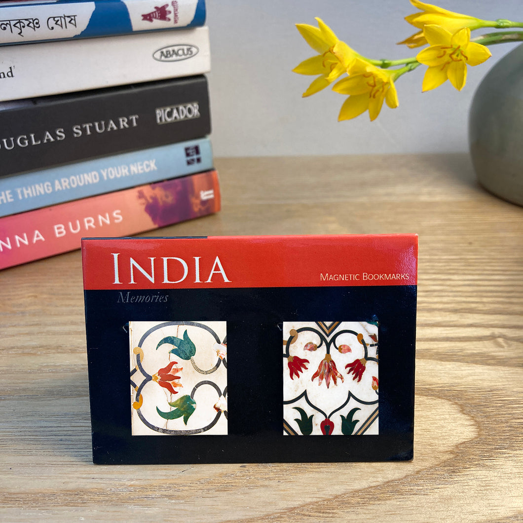 Magnetic Bookmarks set of 2- Taj Mahal Inlay Work - Green
