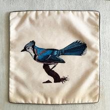 Load image into Gallery viewer, Art Cushion Cover - Mughal Miniature - Blue Jay, Rajasthan