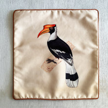 Load image into Gallery viewer, Art Cushion Cover - Mughal Miniature - Hornbill, Rajasthan
