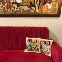 Load image into Gallery viewer, Art Cushion Cover - Kalighat couple, West Bengal
