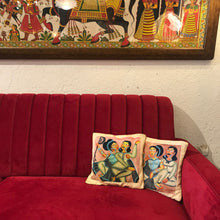 Load image into Gallery viewer, Art Cushion Cover - Kalighat couple, West Bengal