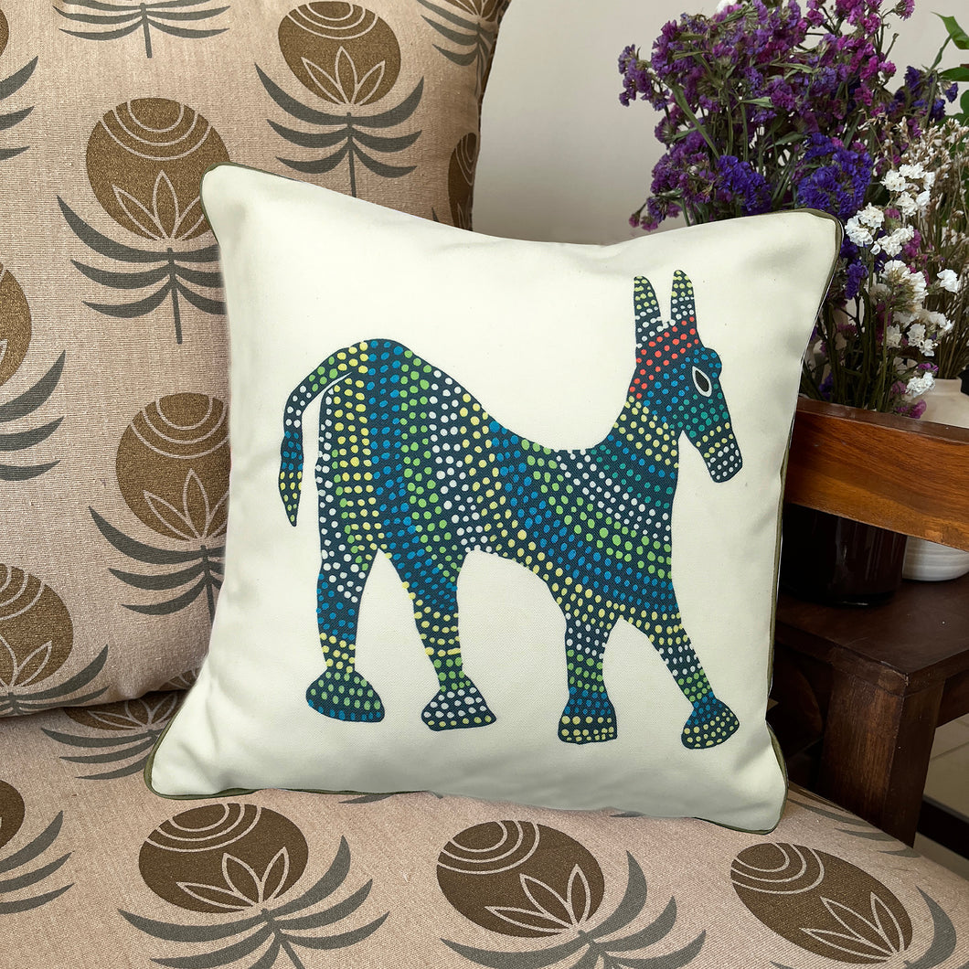 Art Cushion Cover - Bhil Horse, Madhya Pradesh