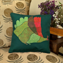 Load image into Gallery viewer, Art Cushion Cover - Gond Peahen, Madhya Pradesh