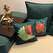 Load image into Gallery viewer, Art Cushion Cover - Gond Pecock, Madhya Pradesh