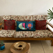 Load image into Gallery viewer, Long Cushion Cover - Gond Peacock and Peahen