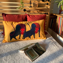Load image into Gallery viewer, Long Cushion Cover - Gond Leopards Pair