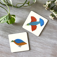 Load image into Gallery viewer, Coasters set of 2 - Gond Birds