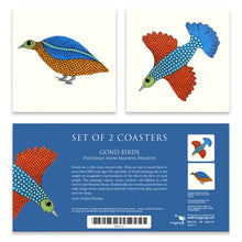 Load image into Gallery viewer, Coasters set of 2 - Gond Birds