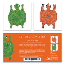 Load image into Gallery viewer, Coasters set of 2 - Bhil Turtle