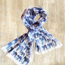 Load image into Gallery viewer, Scarf Chanderi - ۢBhil Elephant