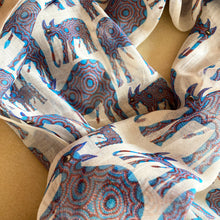 Load image into Gallery viewer, Scarf Chanderi - ۢBhil Elephant