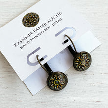 Load image into Gallery viewer, 12 mm Round Lever Back - Kashmir Papier Mâché