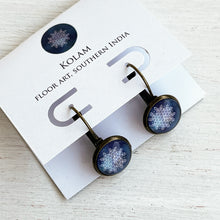 Load image into Gallery viewer, 12 mm Round Lever Back - Kolam, Floor Art, Southern India