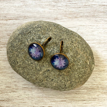 Load image into Gallery viewer, 18 mm Round Lever Back - Kolam, Floor Art Southern India