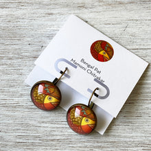 Load image into Gallery viewer, 18 mm Round Lever Back - Kalighat Pat - Fish