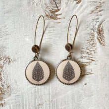 Load image into Gallery viewer, Hoop Earrings with ceramic bead - Patachitra Tree