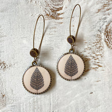 Load image into Gallery viewer, Hoop Earrings with ceramic bead - Patachitra Tree