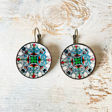 Load image into Gallery viewer, 25 mm Round Lever Back - CSMT, Mumbai, Stained Glass
