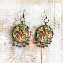 Load image into Gallery viewer, Balis with semiprecious stone - Naqashi - Kashmiri, Papier Mache, Gul-e-Lala