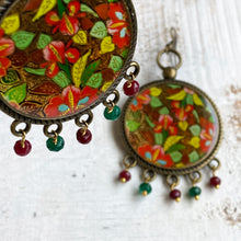 Load image into Gallery viewer, Balis with semiprecious stone - Naqashi - Kashmiri, Papier Mache, Gul-e-Lala