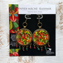 Load image into Gallery viewer, Balis with semiprecious stone - Naqashi - Kashmiri, Papier Mache, Gul-e-Lala