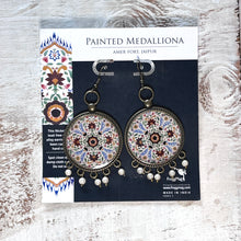 Load image into Gallery viewer, Balis with semiprecious stone - Painted Medallion, Amer Fort, Jaipur