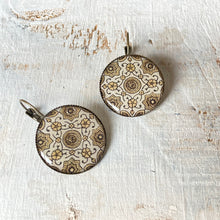 Load image into Gallery viewer, 25 mm Round Lever Back - Ajrakh Block Print, Gujarat