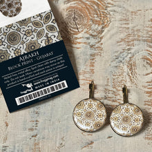 Load image into Gallery viewer, 25 mm Round Lever Back - Ajrakh Block Print, Gujarat