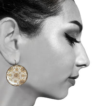 Load image into Gallery viewer, 25 mm Round Lever Back - Ajrakh Block Print, Gujarat