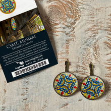 Load image into Gallery viewer, 25 mm Round Lever Back - CSMT, Mumbai, Stained Glass