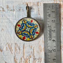 Load image into Gallery viewer, 25 mm Round Lever Back - CSMT, Mumbai, Stained Glass