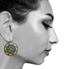 Load image into Gallery viewer, 25 mm Round Lever Back - CSMT, Mumbai, Stained Glass