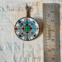 Load image into Gallery viewer, 25 mm Round Lever Back - CSMT, Mumbai, Stained Glass