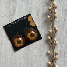 Load image into Gallery viewer, Round Copper Earrings with Glass - Mumbai Mintons Star