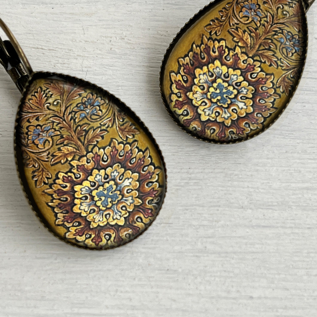 Drop Earrings - Tipu Sultan's Summer Palace, Ribbed Ceiling Panel