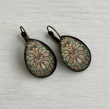 Load image into Gallery viewer, Drop Earrings - Tipu Sultan's Summer Palace, Painted Carved Wood Panel