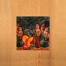 Load image into Gallery viewer, Fridge Magnet Single - Kalighat Pat - Radha Krishna