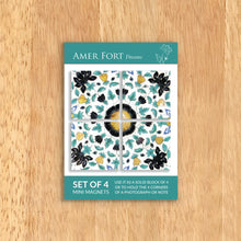 Load image into Gallery viewer, Fridge Magnet set of 4 - Amer Fort Frescoes, Green