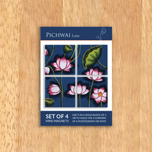 Load image into Gallery viewer, Fridge Magnet set of 4 - Pichwai Lotus (Blue)