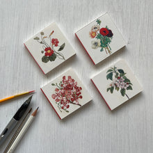 Load image into Gallery viewer, Mini Notebooks Set of 4 - Flowers, Rajasthani Miniature
