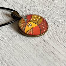 Load image into Gallery viewer, Art Pendants 25 mm - Kalighat Pat- Fish