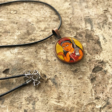 Load image into Gallery viewer, Art Pendants 25 mm - Kalighat Pat-  Lukshmi