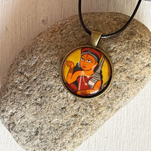 Load image into Gallery viewer, Art Pendants 25 mm - Kalighat Pat-  Lukshmi